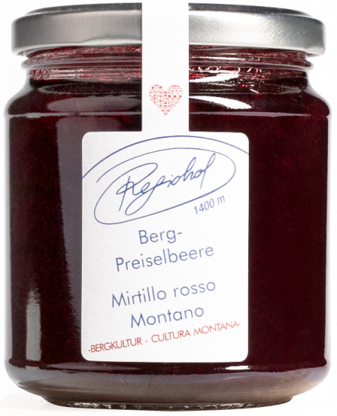 Mirtillo rosso di montagna Composta - 340g - Regiohof 