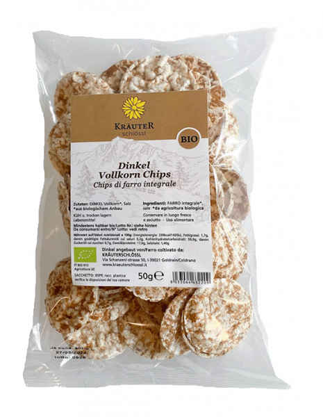 Dinkel Vollkorn Chips Bio - 50g - Plima Südtirol