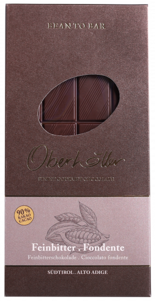 Feinbitterschokolade 90% - 100g - Oberhöller