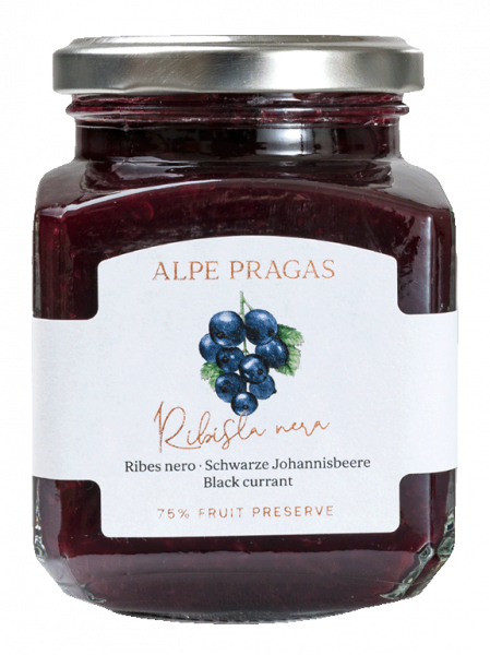 Schwarze Johannisbeere Fruchtaufstrich - 335g - Alpe Pragas