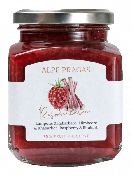 Himbeere Rhabarber Fruchtaufstrich - 335g - Alpe Pragas