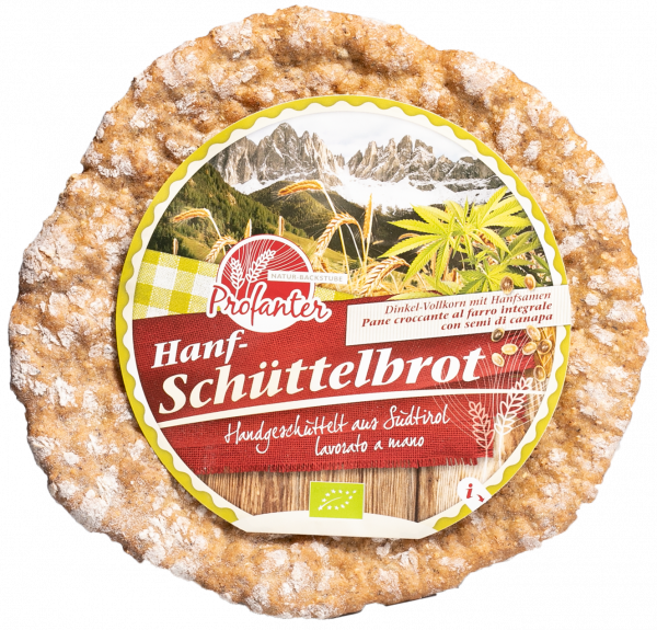 Dinkel-Vollkorn Schüttelbrot mit Hanf - 230g - Profanter Natur-Backstube
