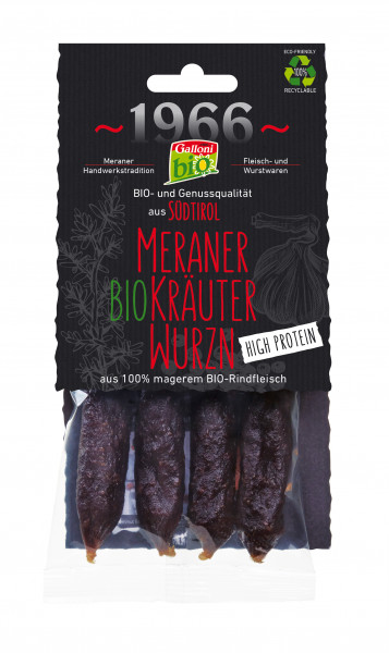 Kaminwurzen alle erbe "100% Beef" High Protein Bio - 100g - Galloni Metzgerei