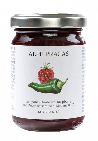 Mostarda Lampone e Aceto balsamico - 160g - Alpe Pragas